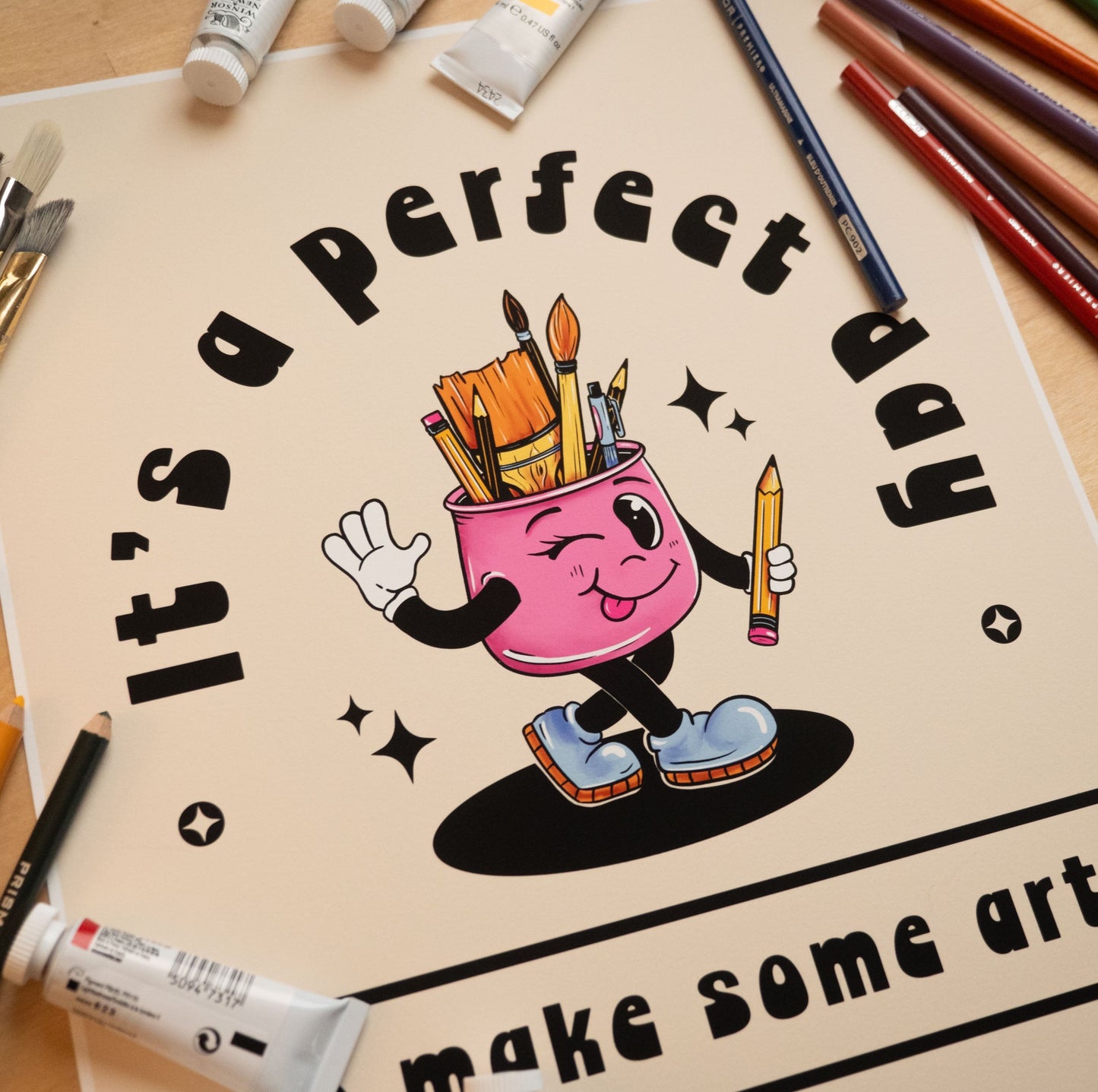 Retro Perfect Day for Art Giclée Print