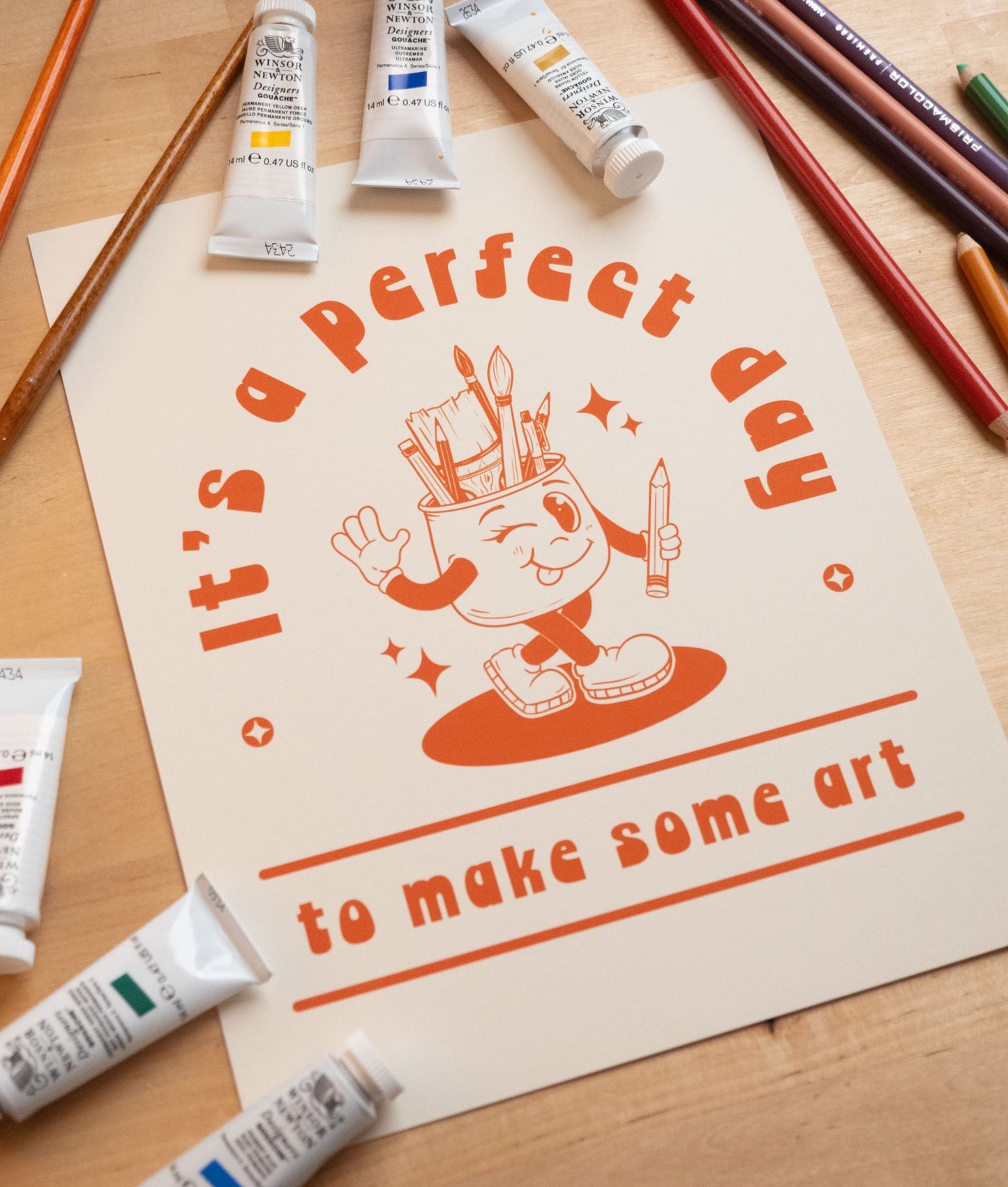 Retro Perfect Day for Art Giclée Print - Minimal