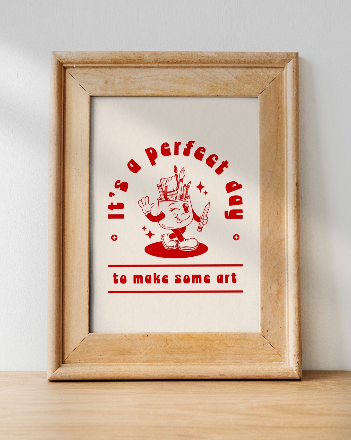 Retro Perfect Day for Art Giclée Print - Minimal