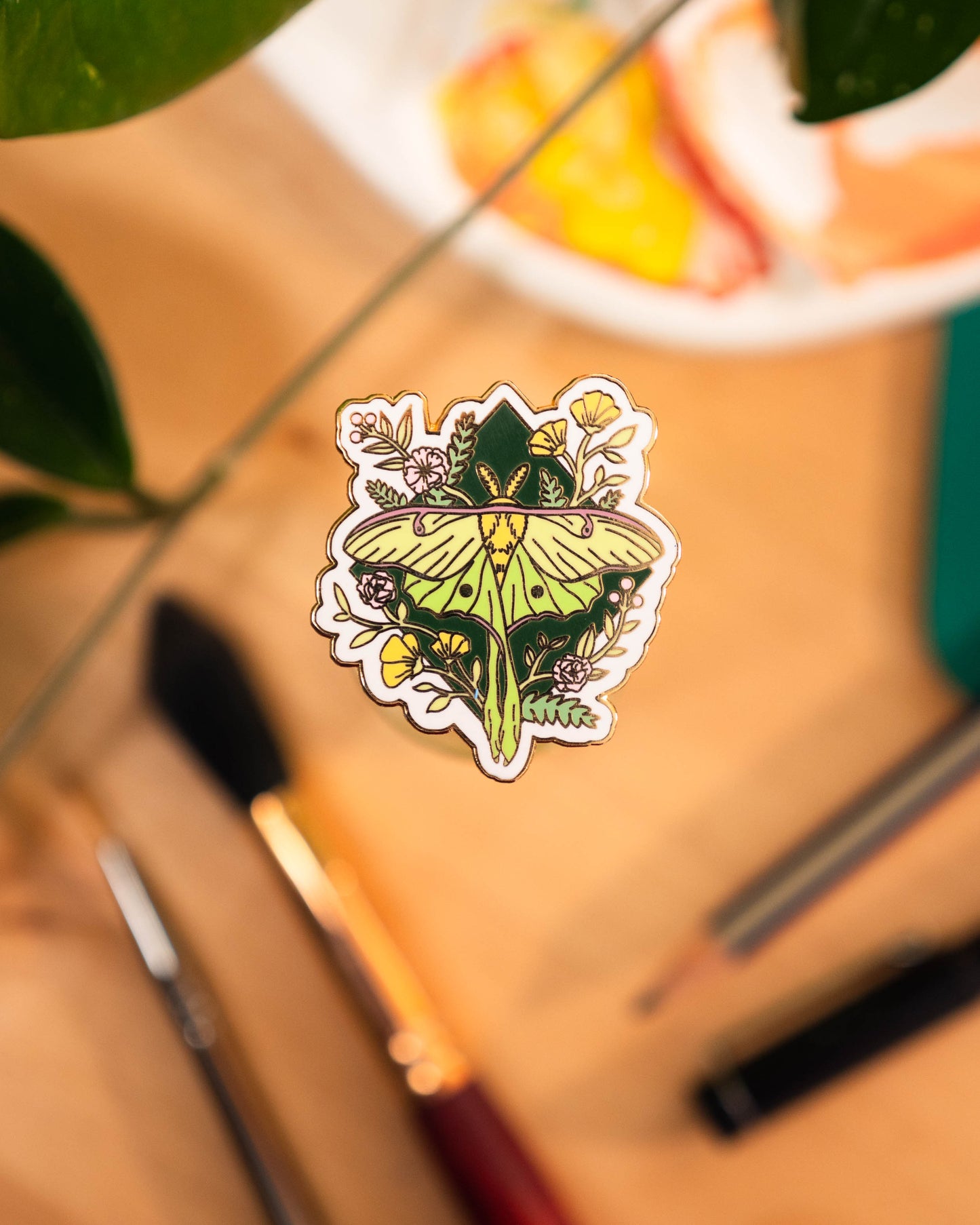 Luna Moth Enamel Magnet