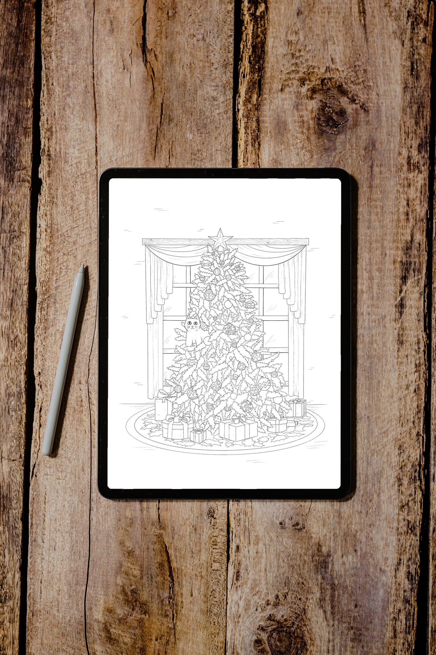 Christmas Cats Coloring Pages - Digital Download
