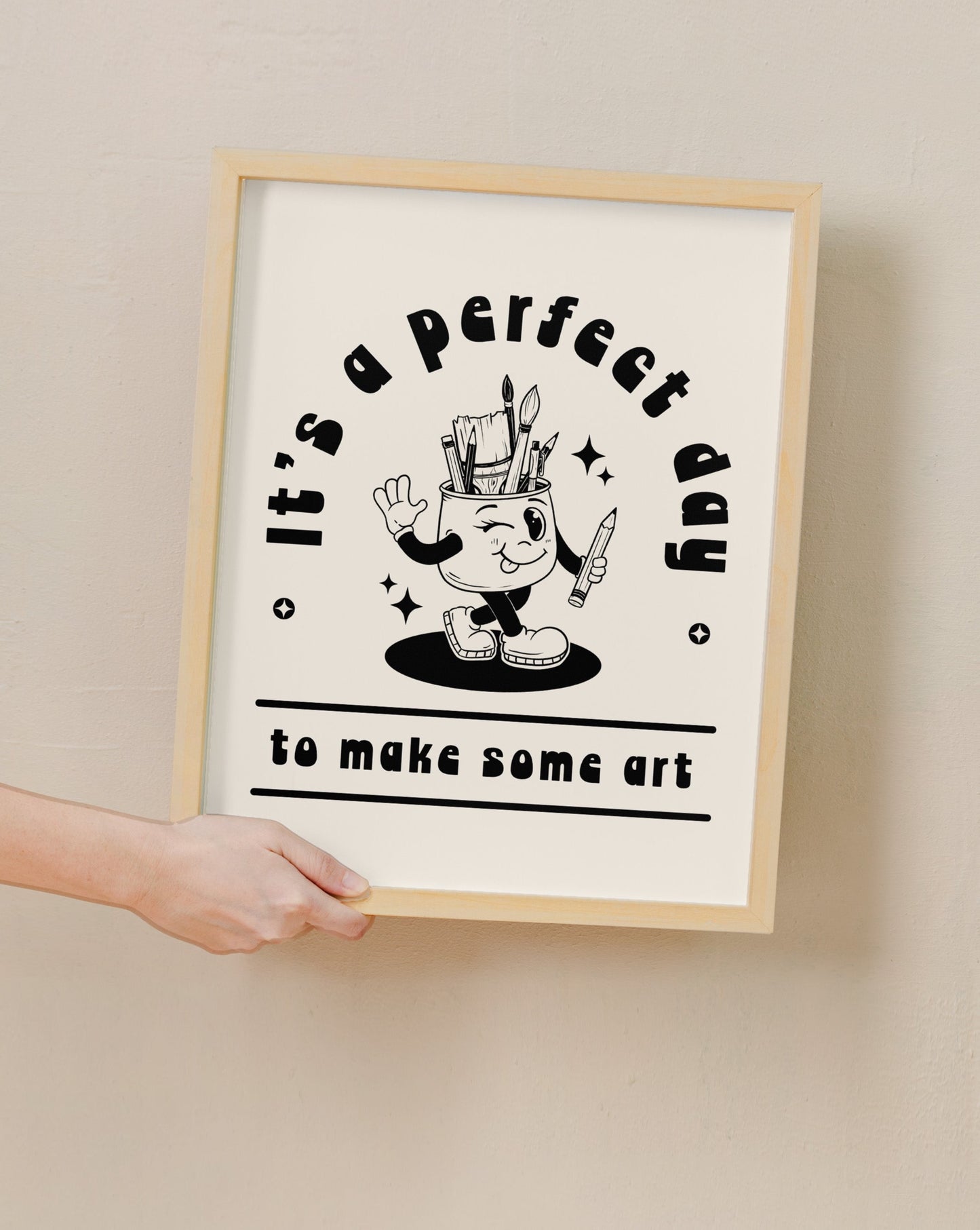 Retro Perfect Day for Art Print - Minimal