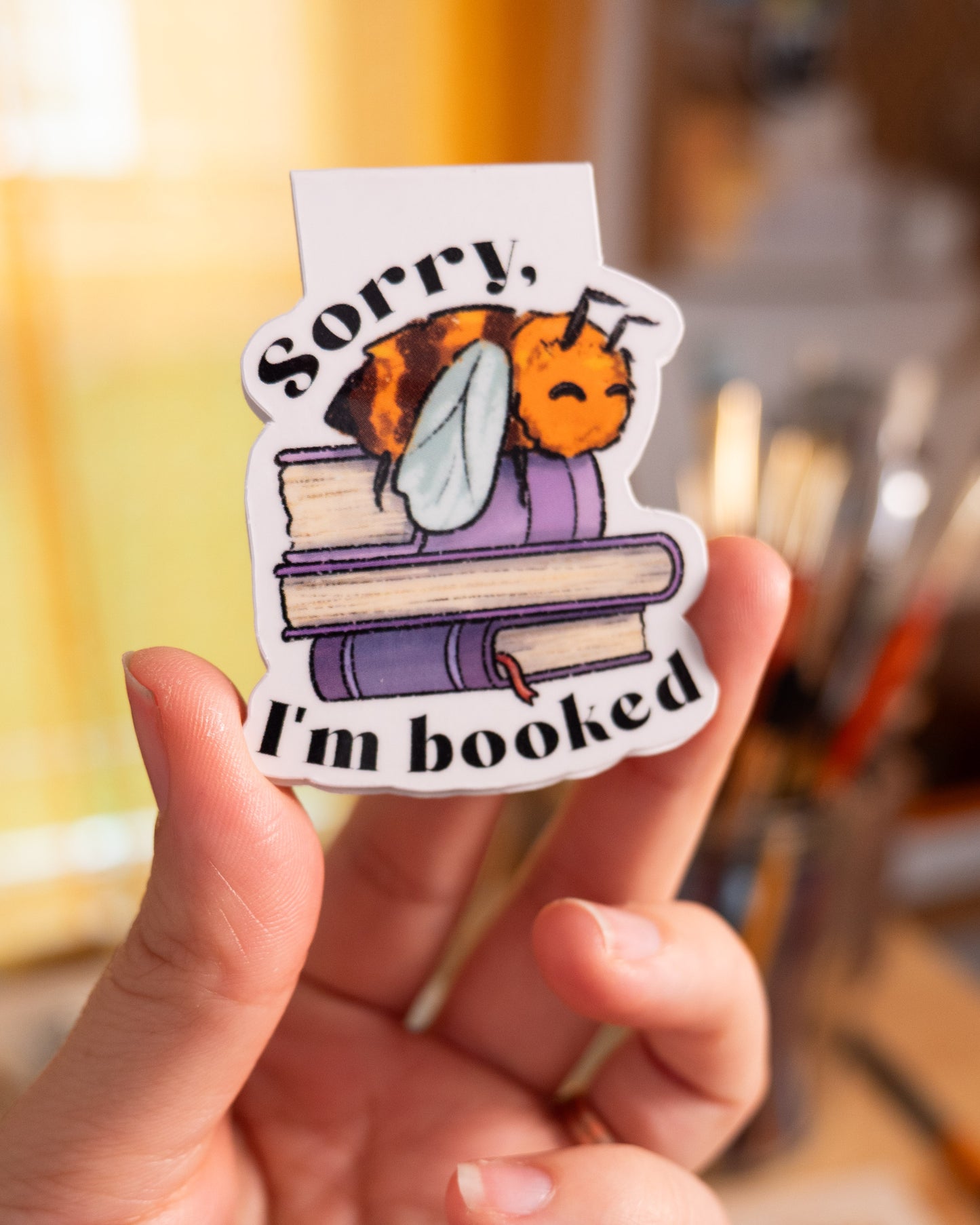 'Sorry, I'm booked' Bee Magnetic Bookmark