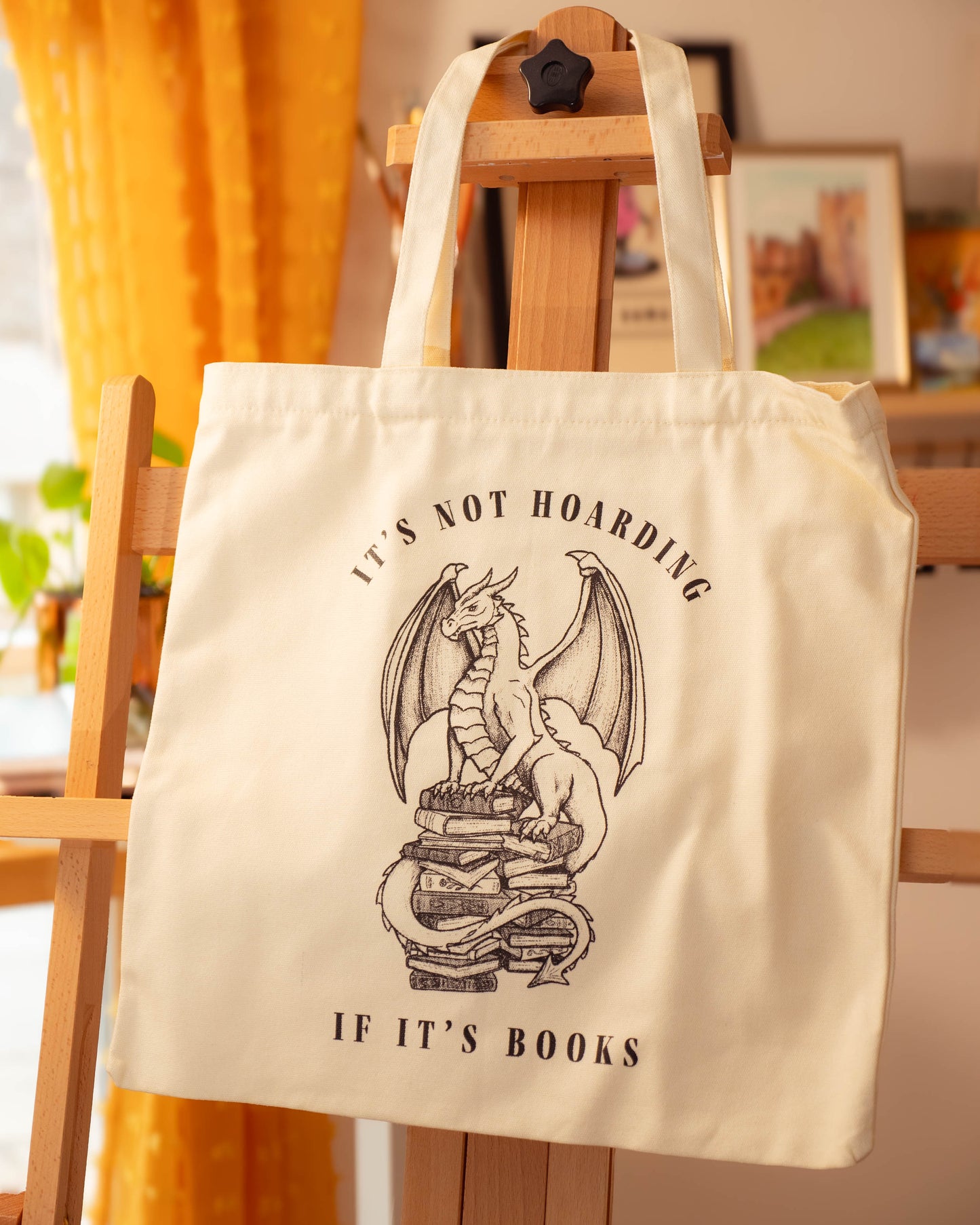 Book Hoarding Dragon Tote Bag