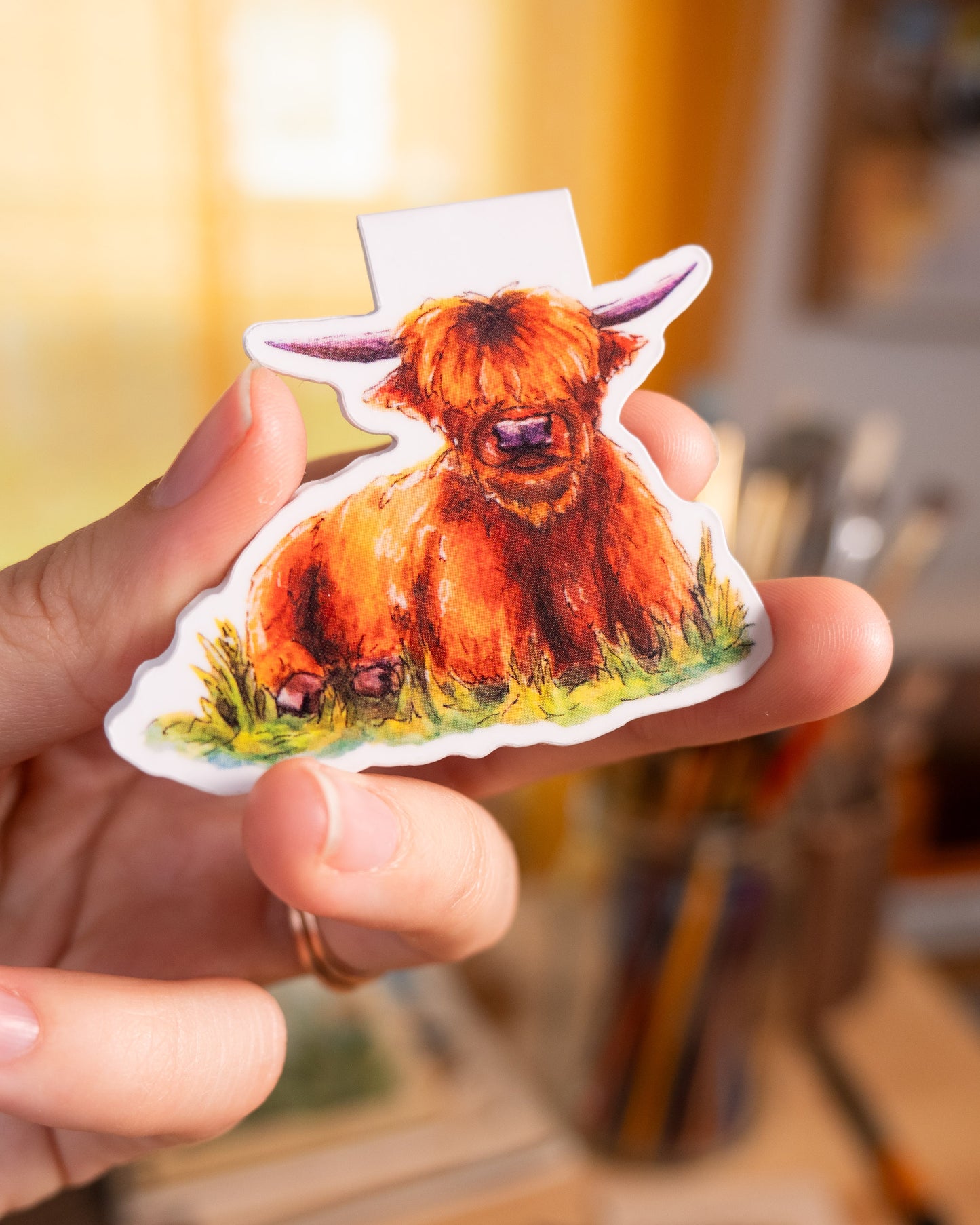 Highland Cow Magnetic Bookmark