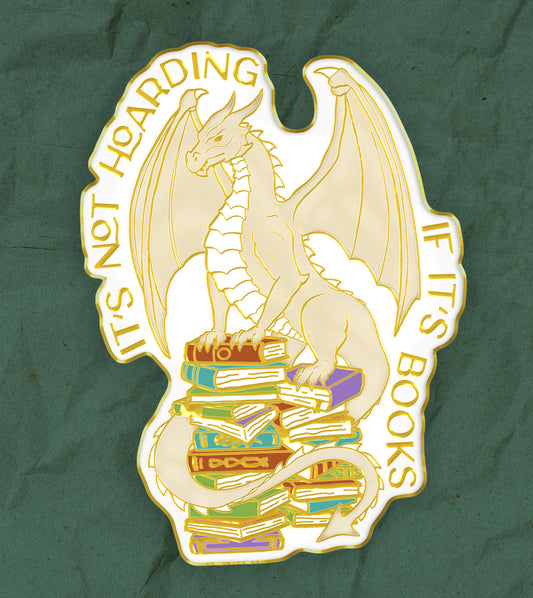 Book Hoarding Dragon Enamel Pin