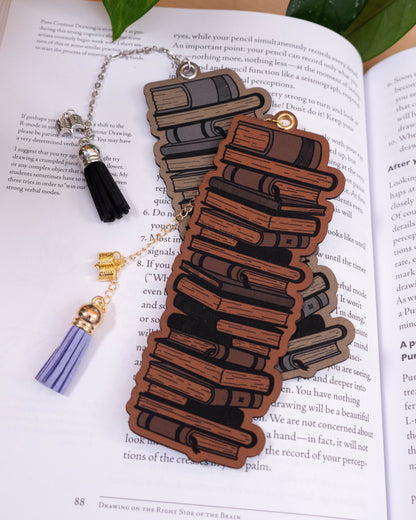 Book Stack Leatherette Bookmark