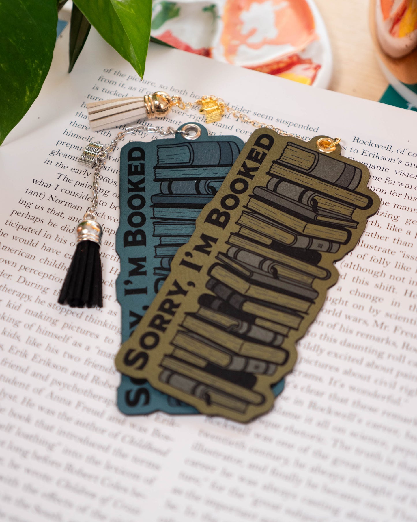 Book Stack Leatherette Bookmark