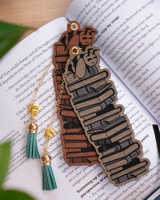 Cozy Napping Bee Leatherette Bookmark