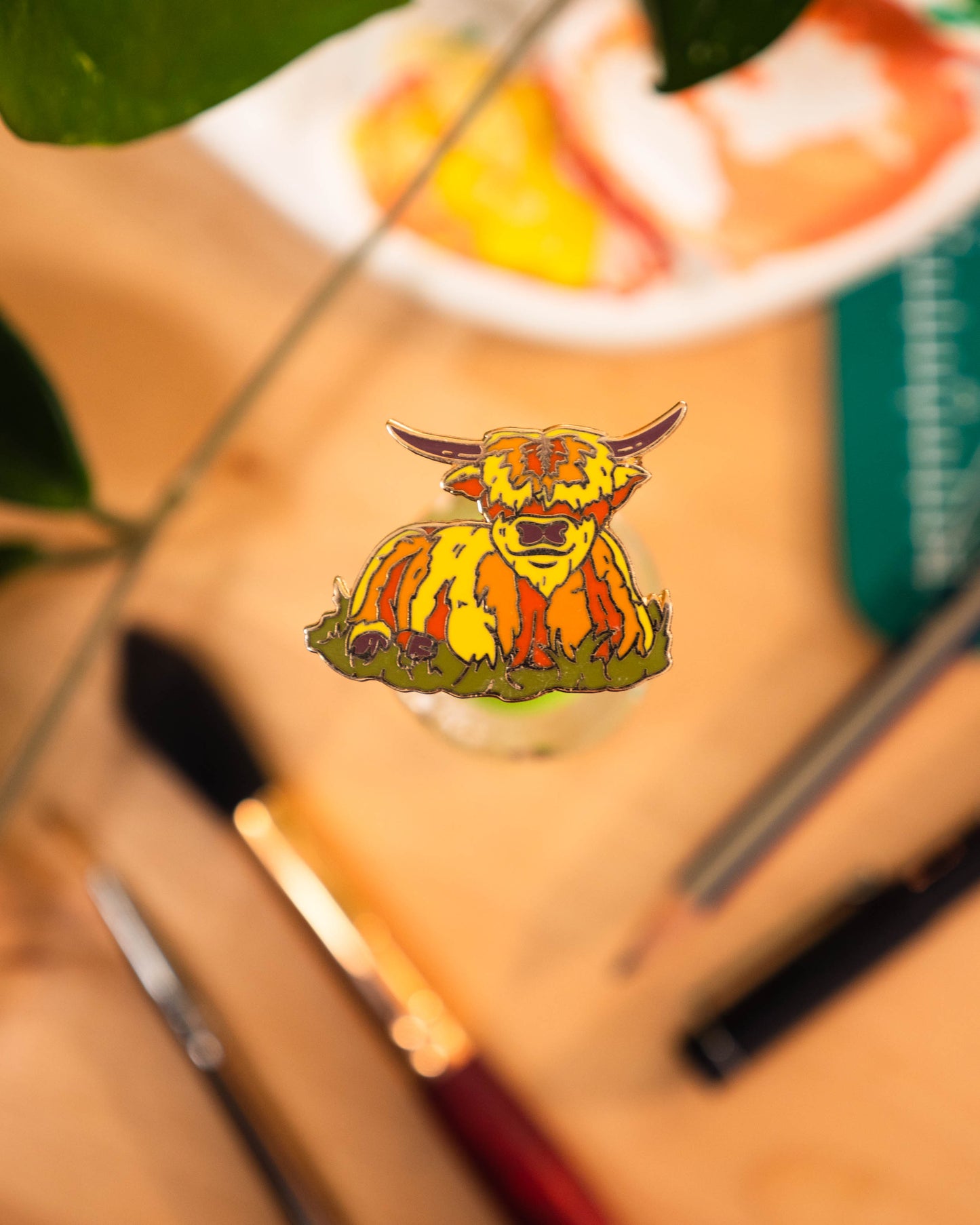 Highland Cow Enamel Magnet