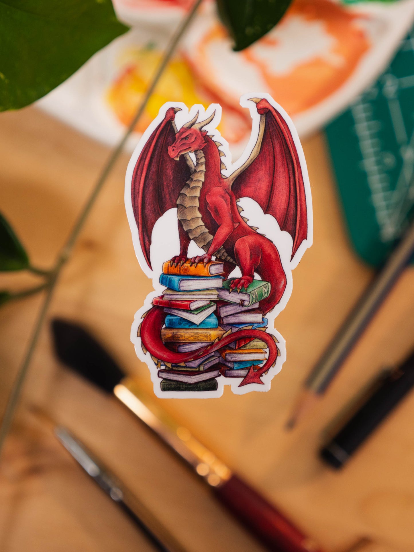 Book Hoarding Dragon Sticker