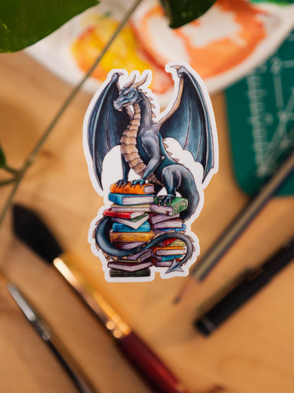 Book Hoarding Dragon Sticker