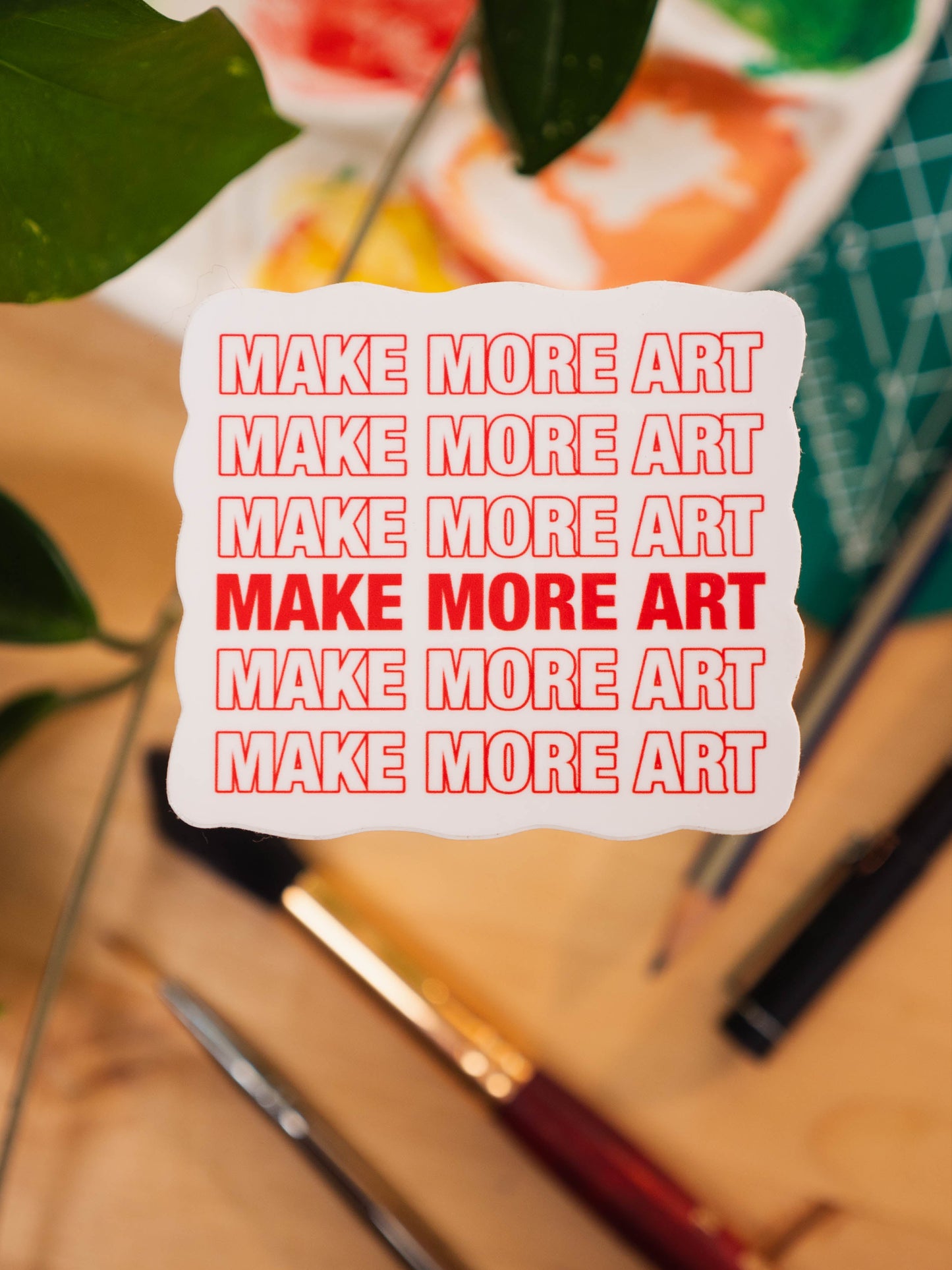 Make More Art Sticker - Minimal