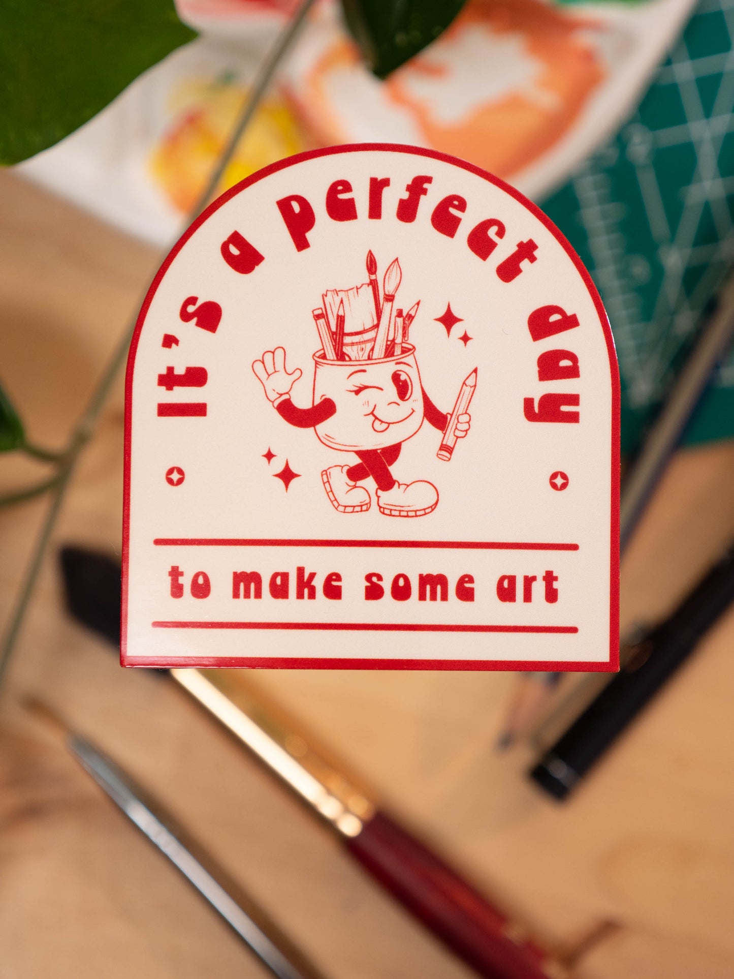 Perfect Day for Art Sticker