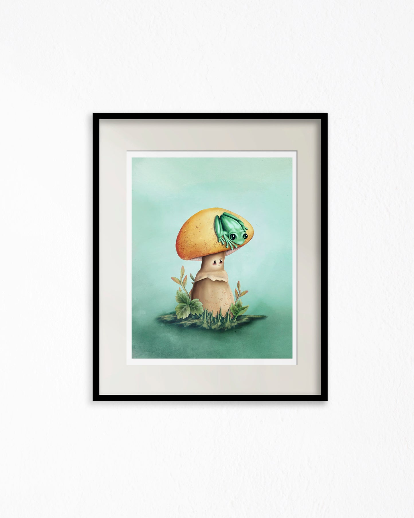 Frog and Mushroom Giclée Art Print