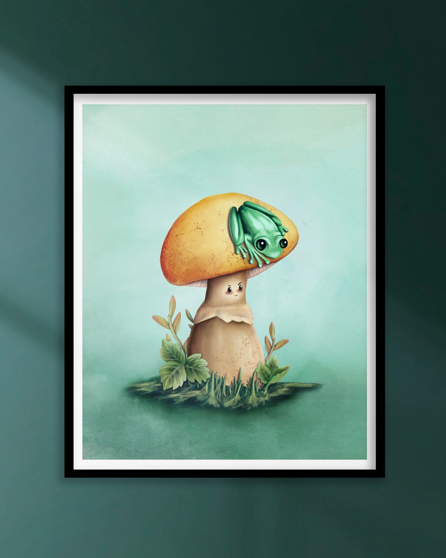 Frog and Mushroom Giclée Art Print