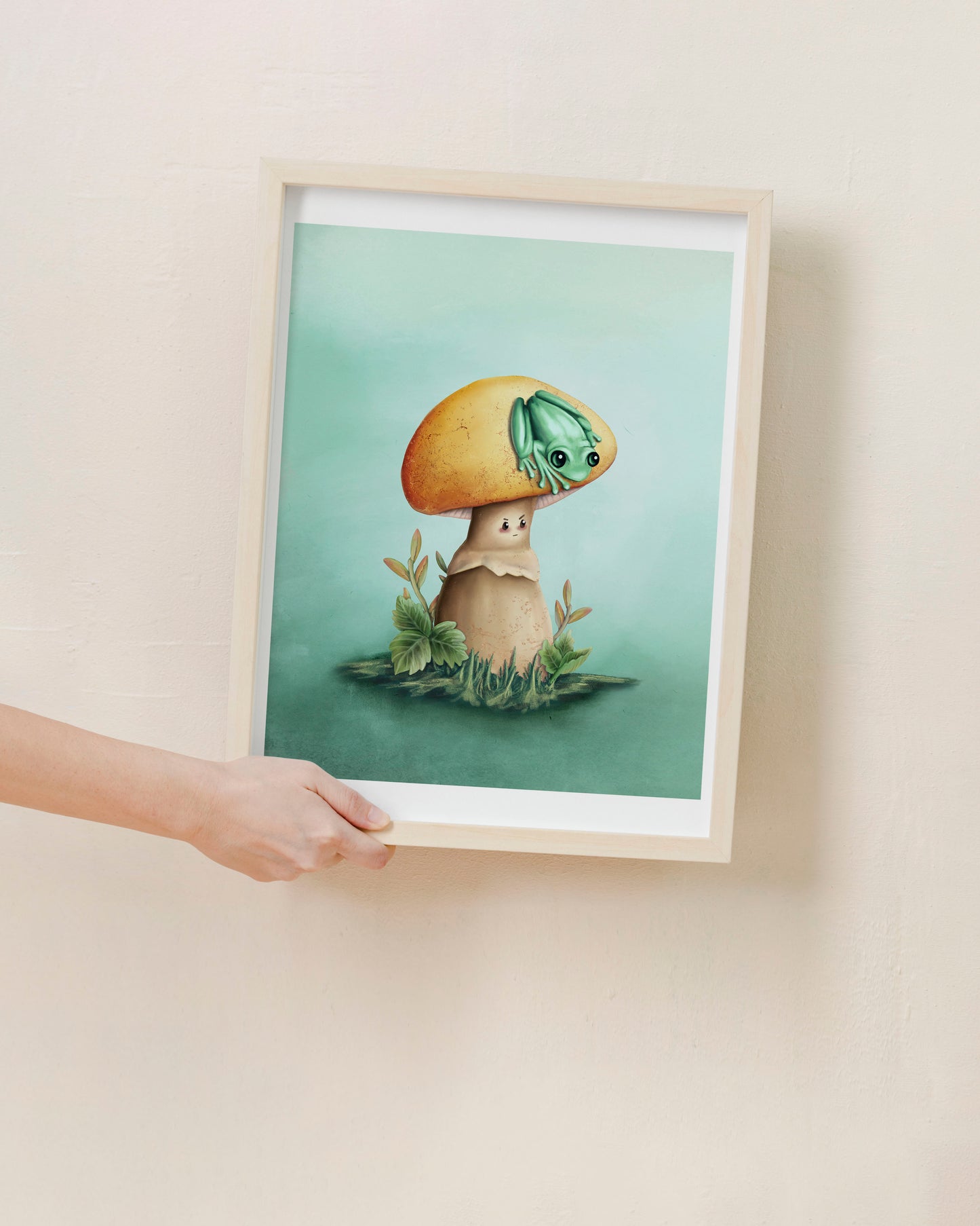 Frog and Mushroom Giclée Art Print