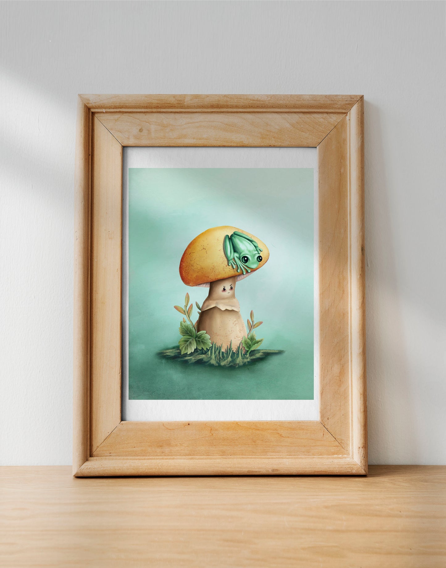 Frog and Mushroom Giclée Art Print