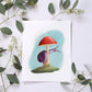 Whimsical Snail and Mushroom Art Print - Digital Download