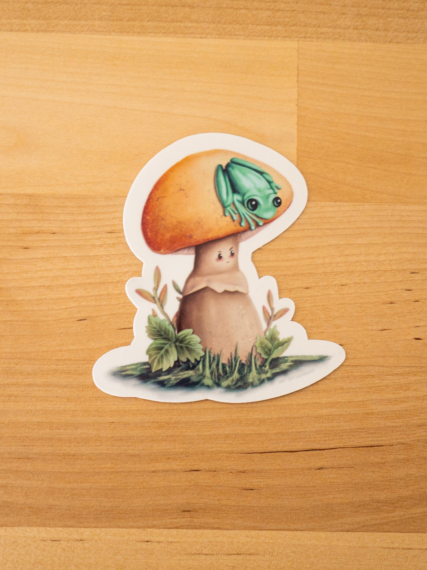 Frog and Mushroom Sticker
