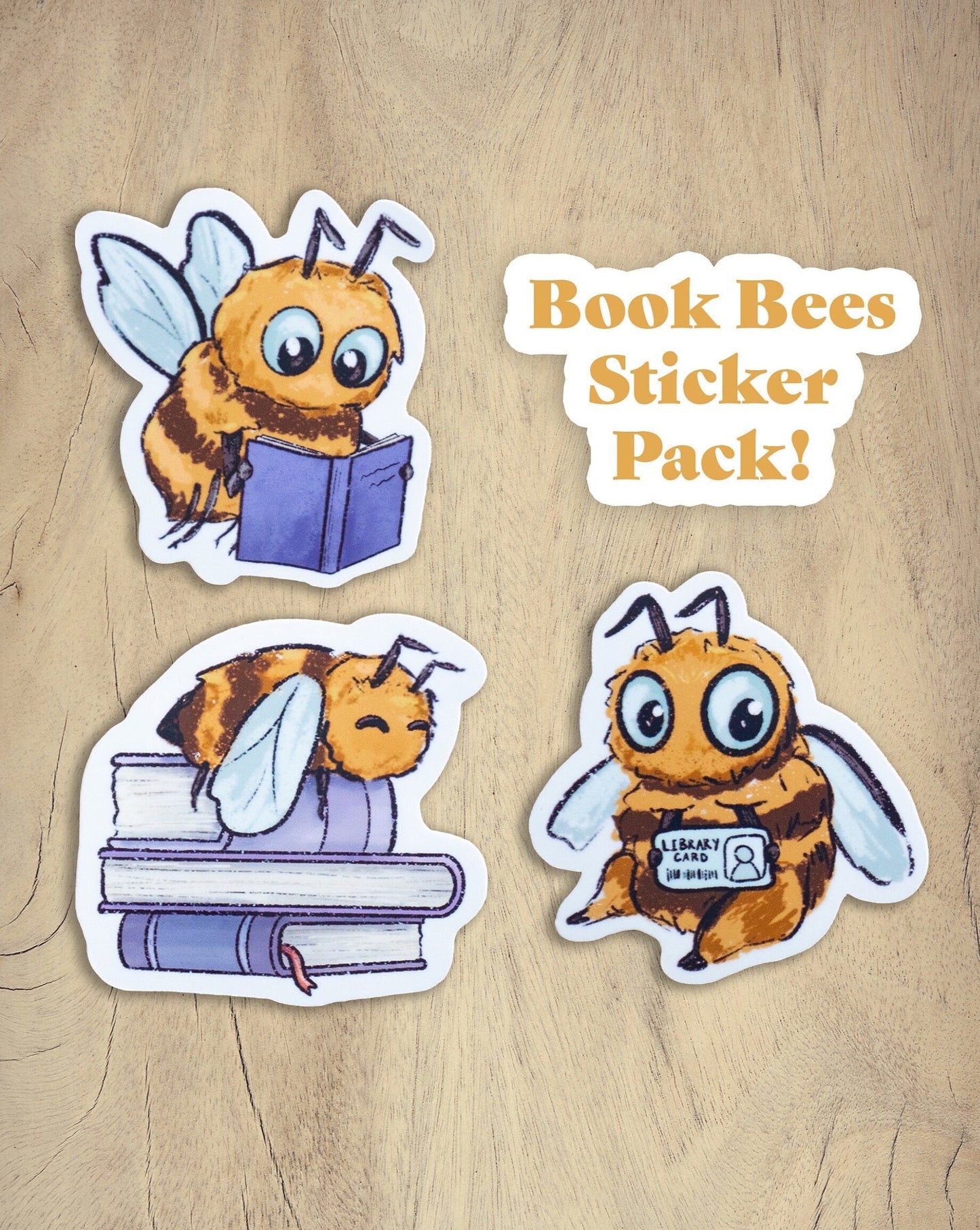 Book Bees Sticker Pack