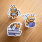 Book Bees Sticker Pack
